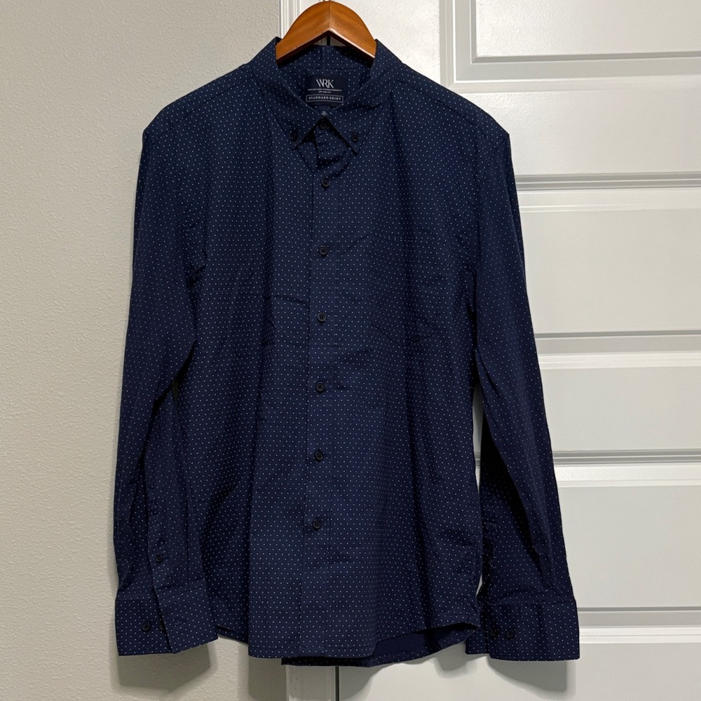 WRK Navy Micro-Dot Men's Dress Shirt